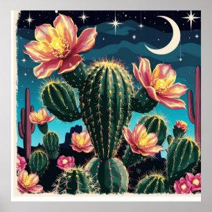Kaktus Nachtgeschenk Poster