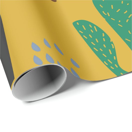 Kaktus nahtlos Muster Hintergrund. Handgezogener K Geschenkpapier (Rolleneckpunkt)