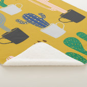 Kaktus nahtlos Muster Hintergrund. Handgezogener K Sherpadecke (3/4)