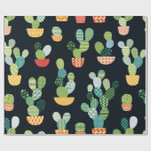 Kaktus nahtloses Muster im Patchwork-Stil mit Pl Geschenkpapier (Flach)