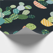 Kaktus nahtloses Muster im Patchwork-Stil mit Pl Geschenkpapier (Ecke)