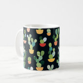 Kaktus nahtloses Muster im Patchwork-Stil mit Pl Kaffeetasse (Vorderseite Links)