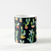 Kaktus nahtloses Muster im Patchwork-Stil mit Pl Kaffeetasse (Mittel)