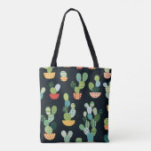 Kaktus nahtloses Muster im Patchwork-Stil mit Pl Tasche (Rückseite)