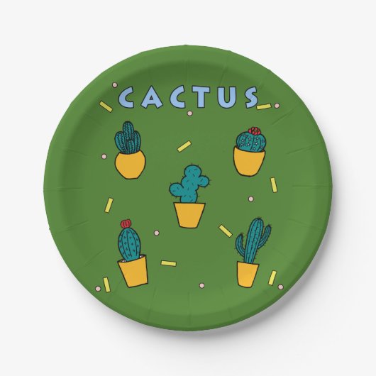 Kaktus Pappteller (Vorderseite)
