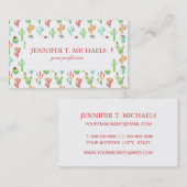 Kaktus-PastellAquarell-Muster Visitenkarte (Vorne/Hinten)