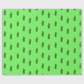 Kaktus-Pflanze auf hellgrün Geschenkpapier (Flach)