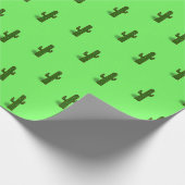 Kaktus-Pflanze auf hellgrün Geschenkpapier (Ecke)