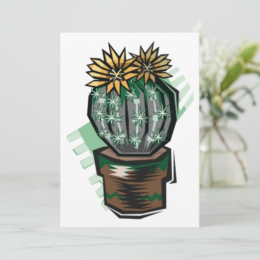 Kaktus-Pflanze in einem Topf Einladung (Stehend Vorderseite)