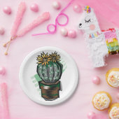Kaktus-Pflanze in einem Topf Pappteller (Party)