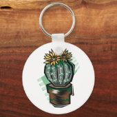 Kaktus-Pflanze in einem Topf Schlüsselanhänger (Vorderseite)