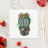 Kaktus-Pflanze in einem Topf Serviette (Beispiel)
