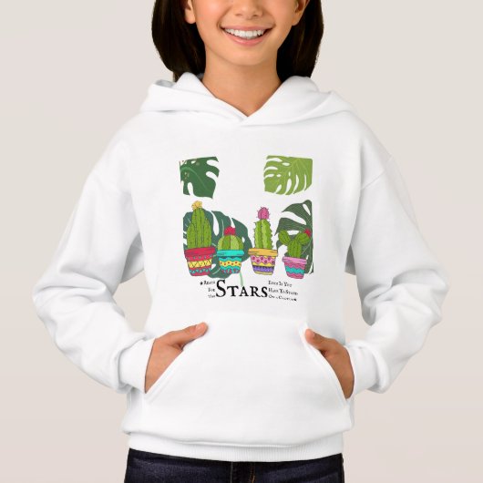 Kaktus-Pflanze mit Zitat Hoodie (Vorderseite)