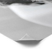 Kaktus Pflanze Schwarz-weißes Foto mit rosa Blume Poster (Ecke)