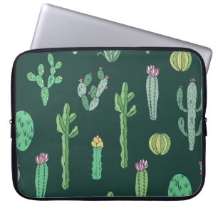 Kaktus-Pflanze: Vintager Nahtloser Hintergrund Laptopschutzhülle