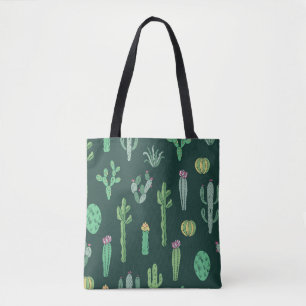 Kaktus-Pflanze: Vintager Nahtloser Hintergrund Tasche