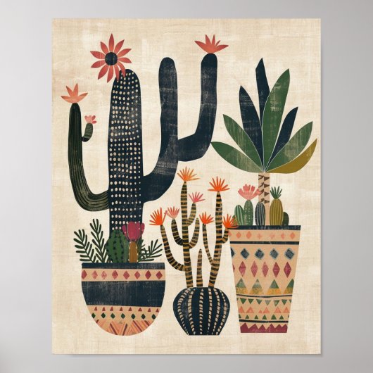Kaktus-Poster Poster (Vorne)