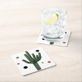 Kaktus Rechteckiger Pappuntersetzer (Vor Ort)