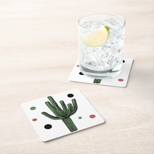 Kaktus Rechteckiger Pappuntersetzer (Vor Ort)