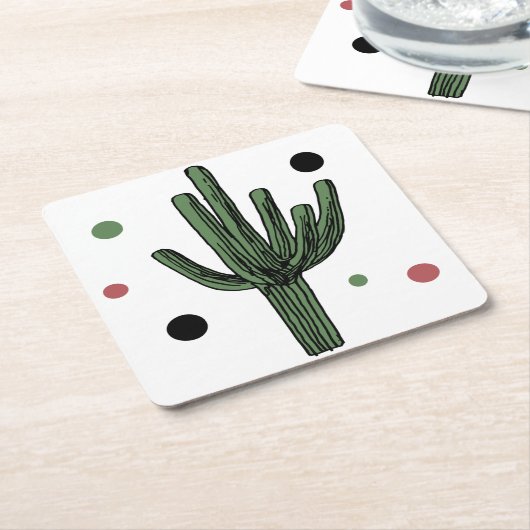 Kaktus Rechteckiger Pappuntersetzer (angewinkelt)