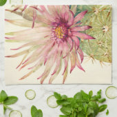 Kaktus Rosa Blüten Geschirrtuch (Gefaltet)