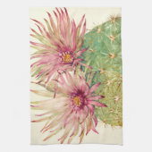 Kaktus Rosa Blüten Geschirrtuch (Vertikal)