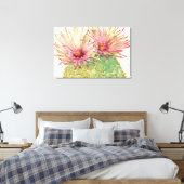 Kaktus Rosa Blüten Leinwanddruck (Insitu (Schlafzimmer))