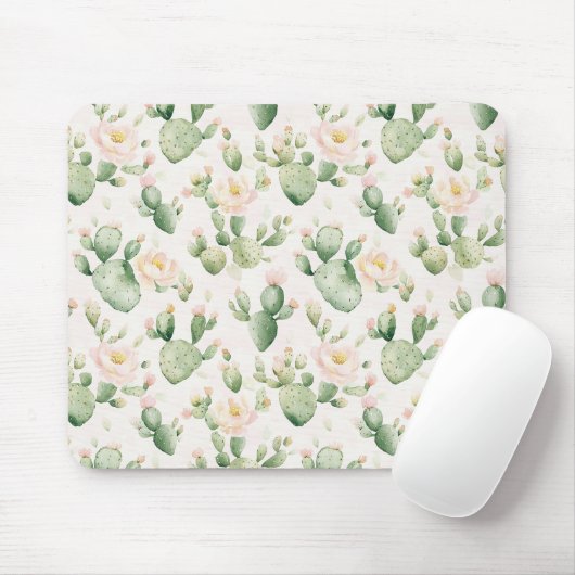 Kaktus rosa Blüten Mousepad (Mit Mouse)
