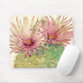 Kaktus Rosa Blüten Mousepad (Mit Mouse)