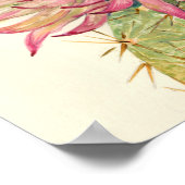 Kaktus Rosa Blüten Poster (Ecke)