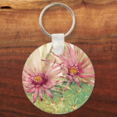 Kaktus Rosa Blüten Schlüsselanhänger (Vorderseite)