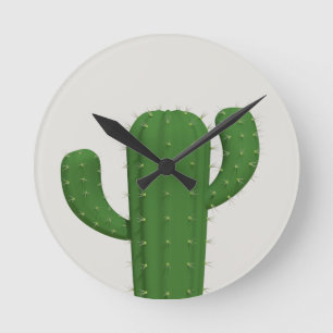 Kaktus Runde Wanduhr