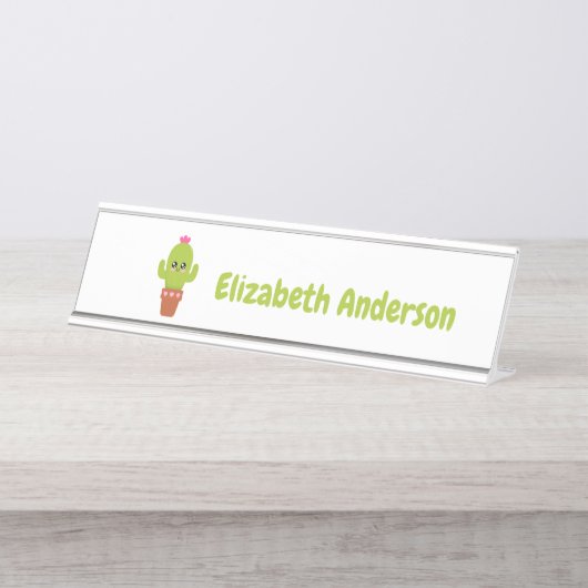 Kaktus Schreibtischnamensplakette (Vorderseite )