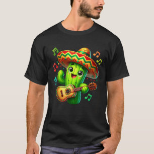 Kaktus Sombrero Gitarre Cinco De Mayo Jungen Kinde T-Shirt