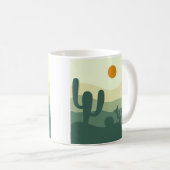 Kaktus, Sonne und Wüste Kaffeetasse (VorderseiteRechts)