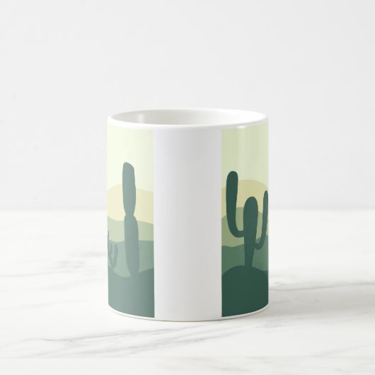 Kaktus, Sonne und Wüste Kaffeetasse (Mittel)