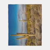 Kaktus-Sonnenuntergang in Arizona Fleecedecke (Vorderseite)