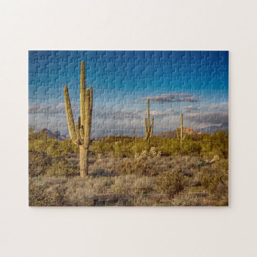 Kaktus-Sonnenuntergang in Arizona Puzzle (Horizontal)