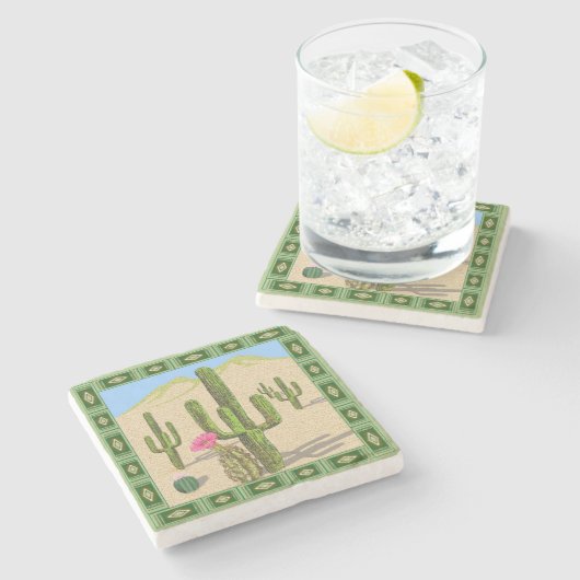 Kaktus Steinuntersetzer (Seitenansicht)