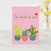 Kaktus Südwestwüste Sukkulenter Valentinstag Karte (Gelbe Blume)