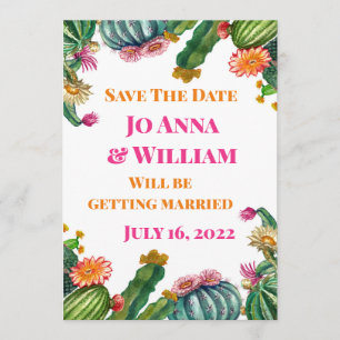 Kaktus Sukkulente Hochzeit Save The Date Feier Einladung