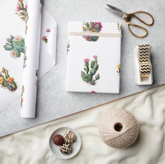 Kaktus Sukkulente Tropisch Geschenkpapier (Basteln)