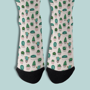 Kaktus-Sukkulenten getopfte Pflanzenmuster Socken