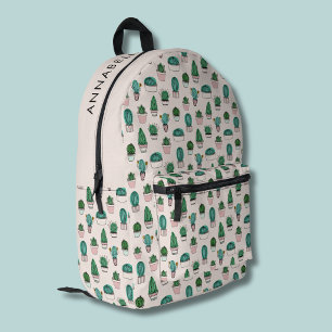 Kaktus Sukkulenten Muster Bedruckter Rucksack