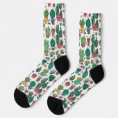 Kaktus Sukkulenten Muster Socken (Linkes Detail)