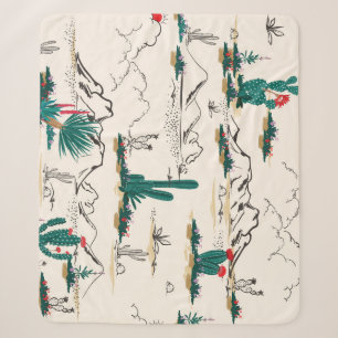 Kaktus Sukkulenten: Vintage Wüstenflora. Sherpadecke