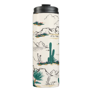 Kaktus Sukkulenten: Vintage Wüstenflora. Thermosbecher