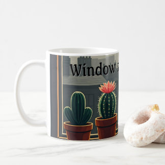 Kaktus-Tasse im Fenster Kaffeetasse
