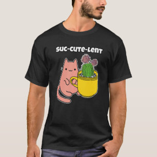 Kaktus Tasse und süße Katze Teezeit T-Shirt