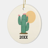 Kaktus-Themen-Weihnachtsbaumanhänger Keramik Ornament (Links)